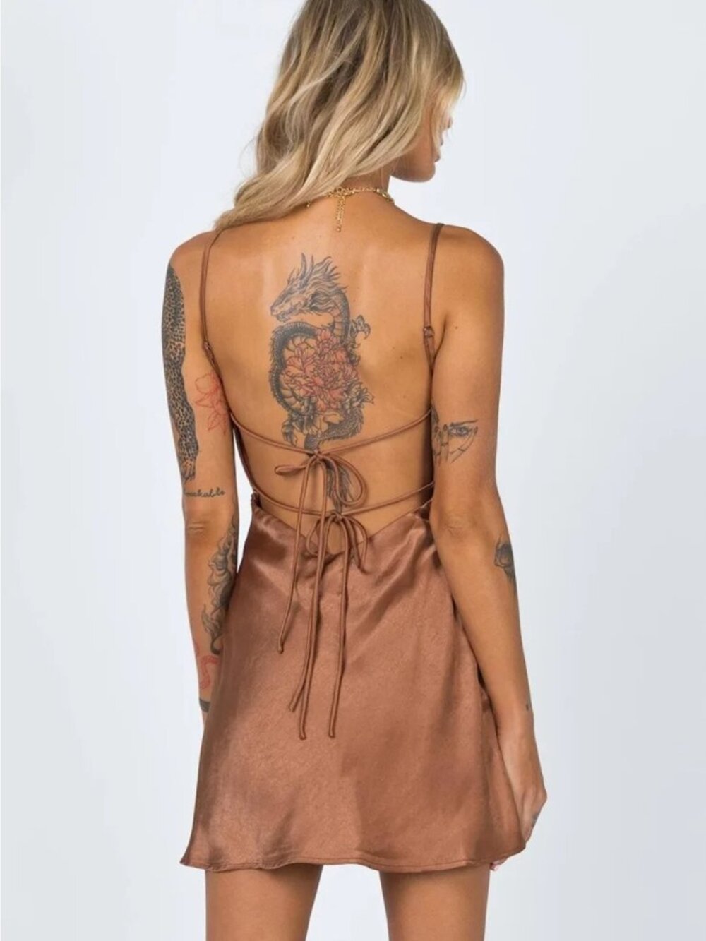NWT Princess Polly Alfie Mini Dress, Brown size 2 - Picture 2 of 15